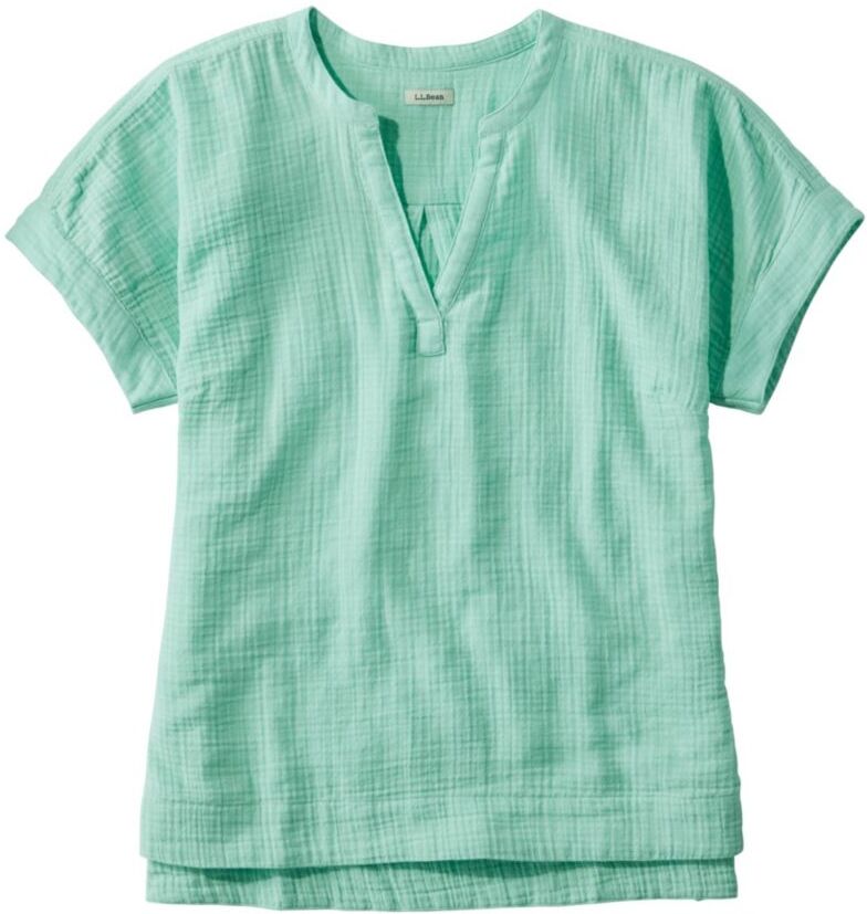 Women's Cloud Gauze Shirt, Short-Sleeve Aqua Mint 3X, Cotton L.L.Bean