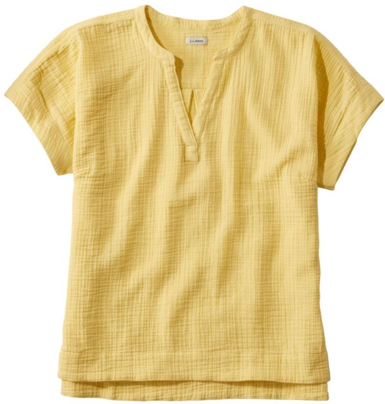 Women's Cloud Gauze Shirt, Short-Sleeve Lemon 2X, Cotton L.L.Bean