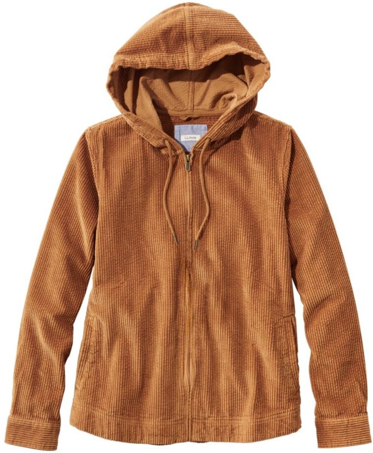 Women's Comfort Corduroy Relaxed Shirt, Zip Hoodie Saddle Medium L.L.Bean