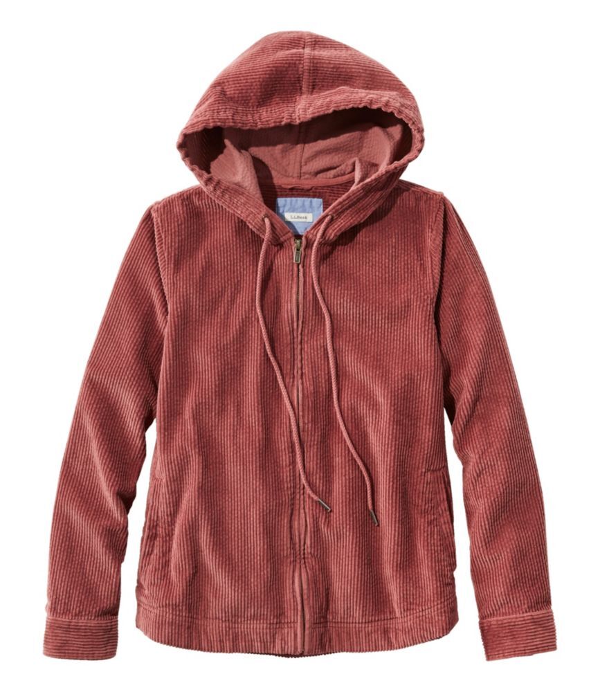 Women's Comfort Corduroy Relaxed Shirt, Zip Hoodie Rosewood Extra Small L.L.Bean
