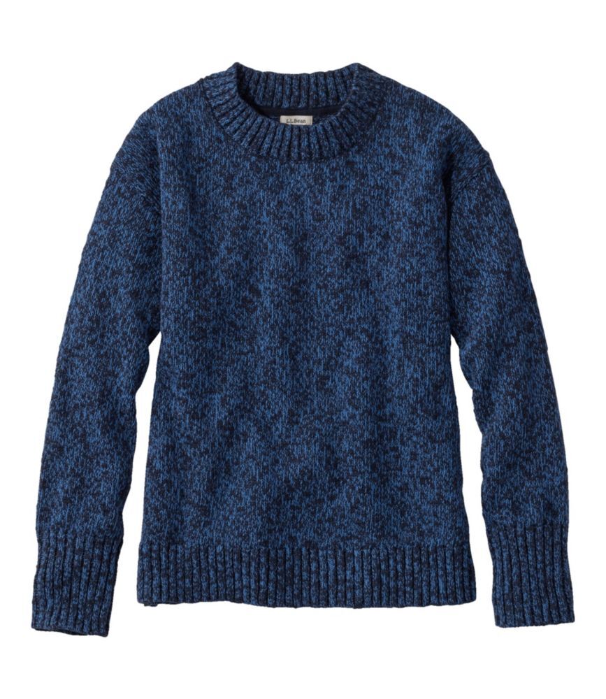 Women's Cotton Ragg Sweater, Crewneck Classic Navy/Bright Blue Extra Small, Cotton/Wool/Cotton Yarns L.L.Bean