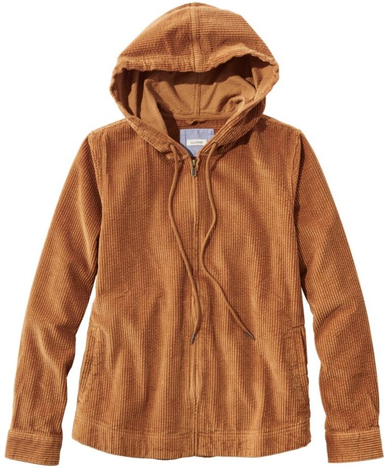 Women's Comfort Corduroy Relaxed Shirt, Zip Hoodie Saddle 2X L.L.Bean