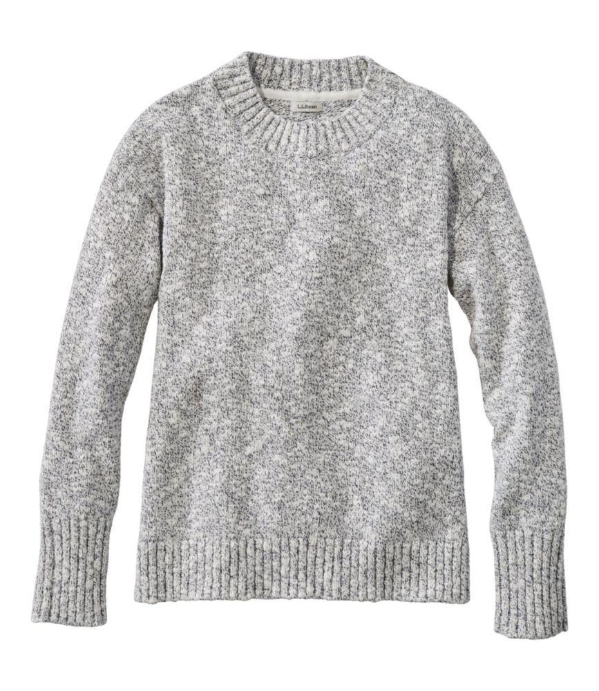 Women's Cotton Ragg Sweater, Crewneck Natural 1X, Cotton/Wool/Cotton Yarns L.L.Bean