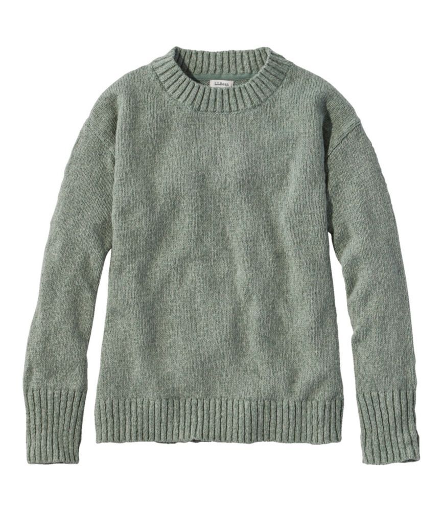 Women's Cotton Ragg Sweater, Crewneck Sea Green 3X, Cotton/Wool/Cotton Yarns L.L.Bean