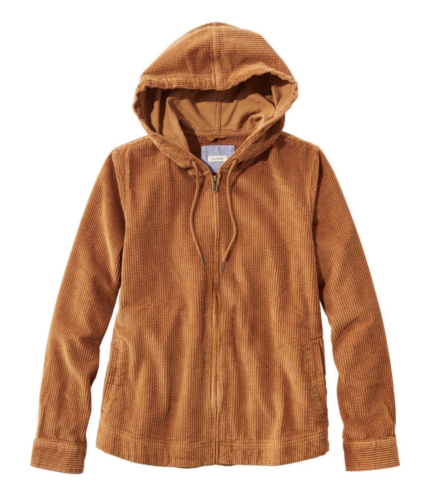 Women's Comfort Corduroy Relaxed Shirt, Zip Hoodie Saddle Extra Small L.L.Bean