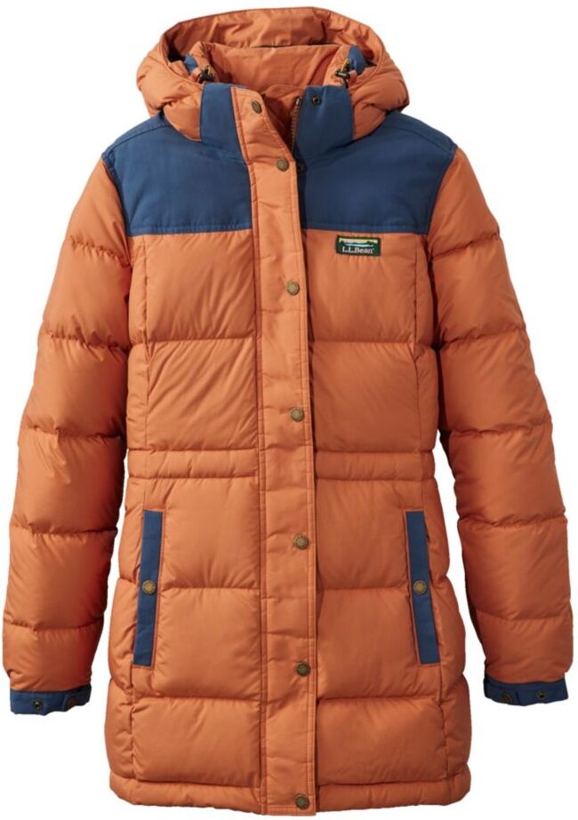 Women's Mountain Classic Down Parka, Colorblock Auburn/Bright Mariner Extra Large, Synthetic/Nylon L.L.Bean