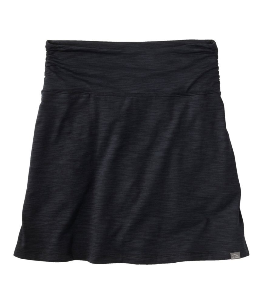 Women's Beech Point Skirt Midnight Black Large, Synthetic Cotton L.L.Bean