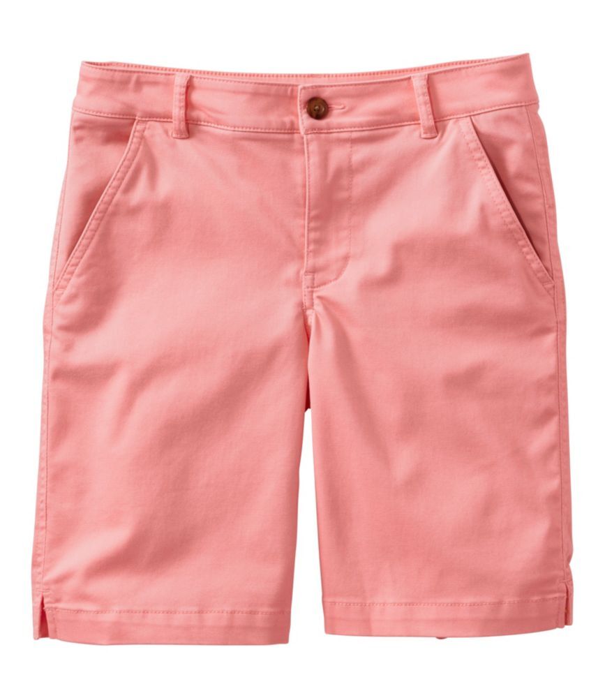 Women's Comfort Stretch Shorts, Chino Bermudas 9" Sunrise Pink 10, Cotton L.L.Bean