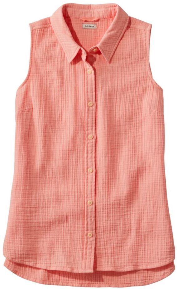 Women's Cloud Gauze Sleeveless Shirt Coral Quartz Large, Cotton L.L.Bean