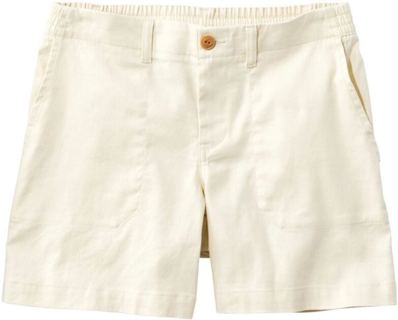 Women's Comfort Stretch Cotton/Linen Shorts, High-Rise 7" Pale Khaki 12 L.L.Bean