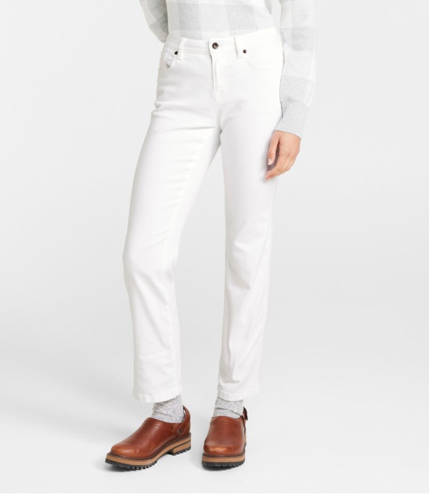 Women's True Shape Jeans, High-Rise Straight-Leg Colors White 10 Medium Tall, Denim L.L.Bean