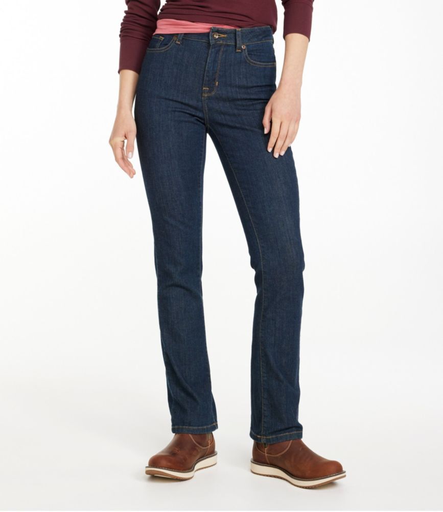 Women's True Shape Jeans, High-Rise Bootcut Rinsed 12 Medium Tall, Denim L.L.Bean