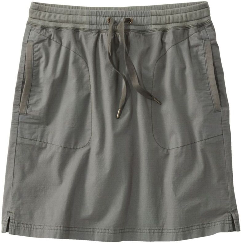 Women's Stretch Ripstop Pull-On Skirt, Mid-Rise Dark Taupe 2X, Cotton L.L.Bean