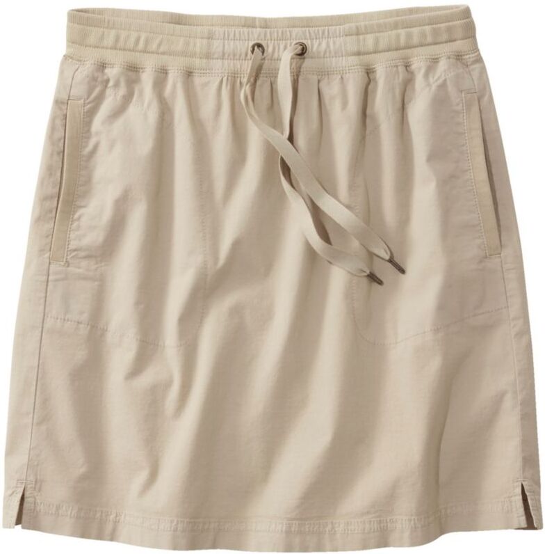 Women's Stretch Ripstop Pull-On Skirt, Mid-Rise Sandbar 1X, Cotton L.L.Bean