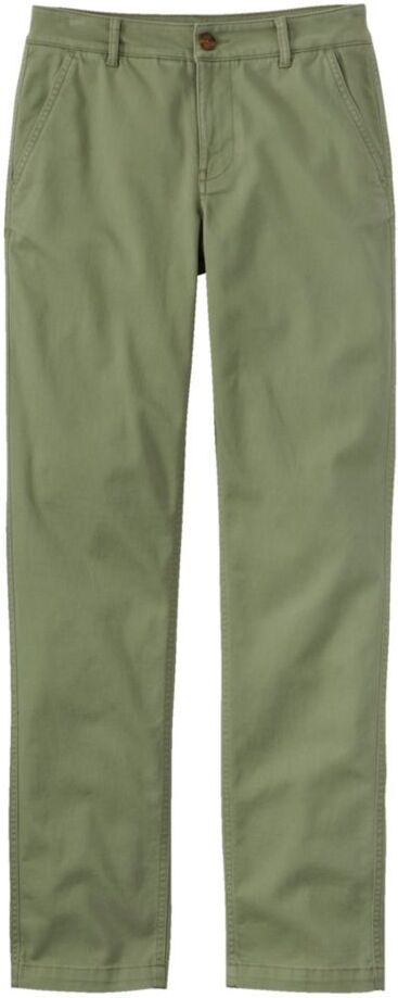 Women's Comfort Stretch Pants, Mid-Rise Straight-Leg Chino Sea Grass 16 Petite, Cotton L.L.Bean