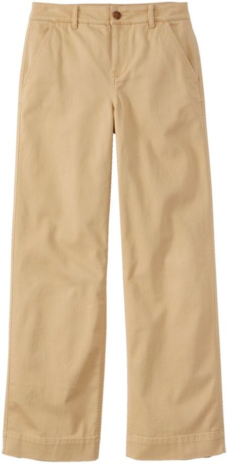 Women's Comfort Stretch Pants, Mid-Rise Wide-Leg Chino Pinenut 16 Petite, Cotton L.L.Bean