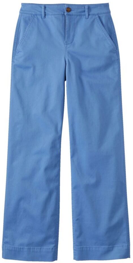 Women's Comfort Stretch Pants, Mid-Rise Wide-Leg Chino Flag Blue 16 Petite, Cotton L.L.Bean