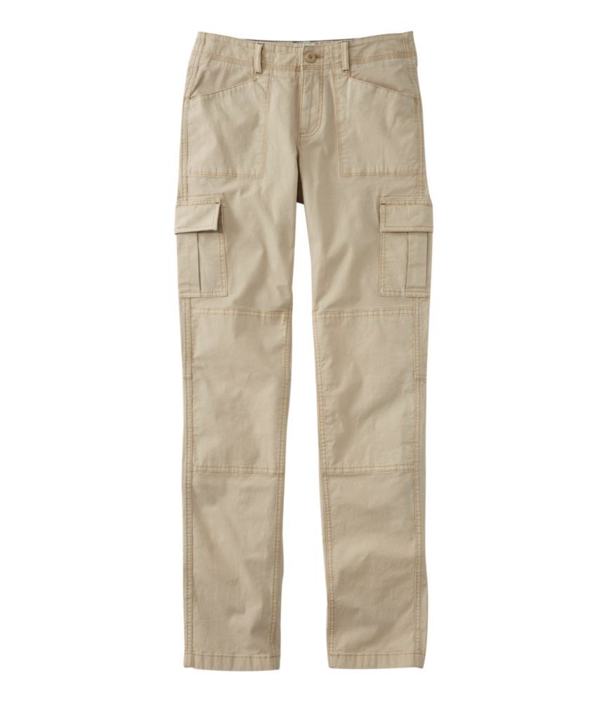 Women's Stretch Canvas Cargo Pants, Mid-Rise Straight-Leg Boulder 10 Medium Tall, Twill L.L.Bean