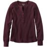 Women's Waffle-Knit Henley Deep Port Heather Extra Small, Cotton L.L.Bean