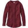 Women's Signature Cotton Fisherman Tunic Sweater Burgundy Extra Small, Cotton/Wool/Cotton Yarns L.L.Bean