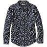 Women's Wrinkle-Free Pinpoint Oxford Shirt, Relaxed Fit Long-Sleeve Print Classic Navy Wild Daisies Small, Cotton L.L.Bean