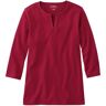 Women's L.L.Bean Tee, Three-Quarter-Sleeve Splitneck Tunic Dark Cranberry Extra Large, Cotton