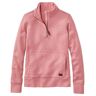 Women's Quilted Quarter-Zip Pullover Rose Wash Small, Cotton Cotton Polyester L.L.Bean