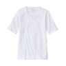 Women's Pima Cotton Tee, Notch-Neck Elbow-Sleeve Tunic White Medium L.L.Bean