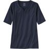 Women's Pima Cotton Tee, Notch-Neck Elbow-Sleeve Tunic Raven Blue Extra Large L.L.Bean