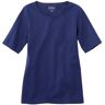 Women's L.L.Bean Jewelneck Tee, Elbow-Sleeve Alpine Blue Large, Cotton