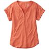 Women's Streamside Tee, Short-Sleeve Splitneck Faded Orange Extra Large, Polyester Blend Synthetic L.L.Bean