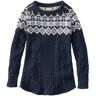 Women's Signature Cotton Fisherman Tunic Sweater, Fair Isle Navy Fair Isle Small, Cotton/Wool/Cotton Yarns L.L.Bean