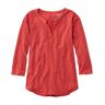 Women's Streamside Tee, Three-Quarter-Sleeve Splitneck Deep Coral Extra Large, Polyester Blend Synthetic L.L.Bean