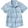 Women's Vacationland Seersucker Shirt, Short-Sleeve Popover Plaid Fresh Mint Check Small, Cotton L.L.Bean