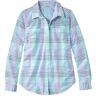 Women's Vacationland Seersucker Shirt, Long-Sleeve Plaid Fresh Mint Check Medium, Cotton L.L.Bean