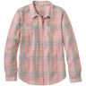 Women's Vacationland Seersucker Shirt, Long-Sleeve Plaid Sunlit Coral Check Extra Large, Cotton L.L.Bean