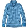 Women's Ultrasoft Sweats, Quarter-Zip Pullover Stripe Marine Blue/Cream Medium, Cotton L.L.Bean