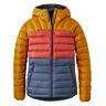 Women's Down Hooded Jacket, Colorblock Nautical Navy/Bright Bronze Extra Small, Synthetic L.L.Bean