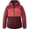 Women's Down Hooded Jacket, Colorblock Burgundy Brown/Rosewood Large, Synthetic L.L.Bean