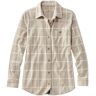 Women's L.L.Bean Favorite Knit Shirt, Plaid Oatmeal/Cream Windowpane Extra Large, Polyester Blend