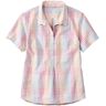 Women's Vacationland Seersucker Shirt, Short-Sleeve Popover Plaid Sunrise Pink Check Extra Large, Cotton L.L.Bean