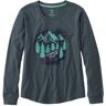 Women's Washed Cotton Pocket Tee, Long-Sleeve Graphic Rangeley Blue Mountain Scenic Large L.L.Bean