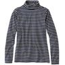 Women's Pima Turtleneck, Long-Sleeve Stripe Raven Blue/Natural Medium, Cotton L.L.Bean