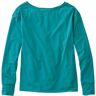 Women's Beyond Soft Tee, Pleat-Back Long-Sleeve Blue-Green Small, Cotton Blend L.L.Bean