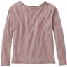 Women's Beyond Soft Tee, Pleat-Back Long-Sleeve Smokey Mauve Small, Cotton Blend L.L.Bean