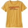 Women's Washed Cotton Tee, Short-Sleeve Crewneck Graphic Goldenrod Vintage Script Logo Large L.L.Bean