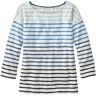 Women's Heritage Mariner Top, Boatneck Three-Quarter-Sleeve Stripe Blue Ombre Extra Small, Cotton L.L.Bean