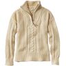 Women's Signature Cotton Fisherman Sweater, Quarter-Zip Beige Extra Large, Cotton/Wool/Cotton Yarns L.L.Bean