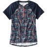 Women's Comfort Cycling Jersey Print Short-Sleeve Classic Navy Geo Print/Classic Navy Medium, Synthetic L.L.Bean