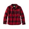 Women's Maine Guide Zip Front Jac-Shirt with Primaloft, Plaid Deep Red Plaid 1X, Wool Blend/Nylon L.L.Bean